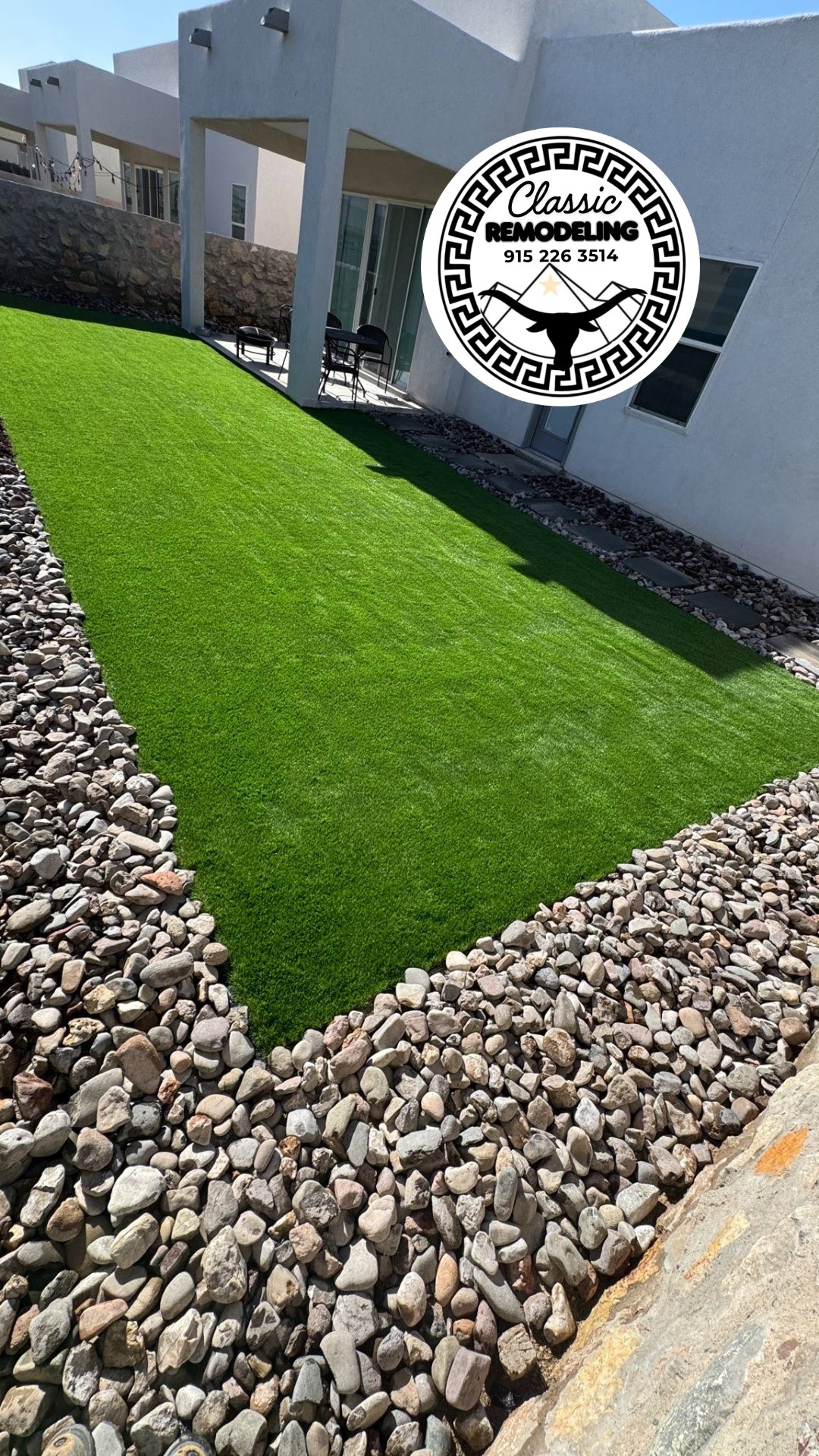 Backyard remodel with pool surround